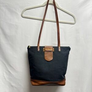 Salato canvas leather combo tote bag